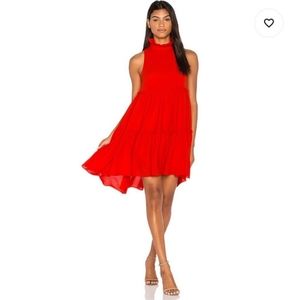 Anthropologies Elliatt Red Sonnet Tiered Ruffle Mock Neck Size M